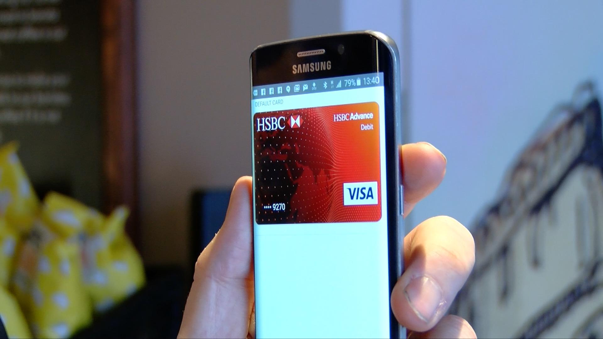 Smartphone showing Android Pay