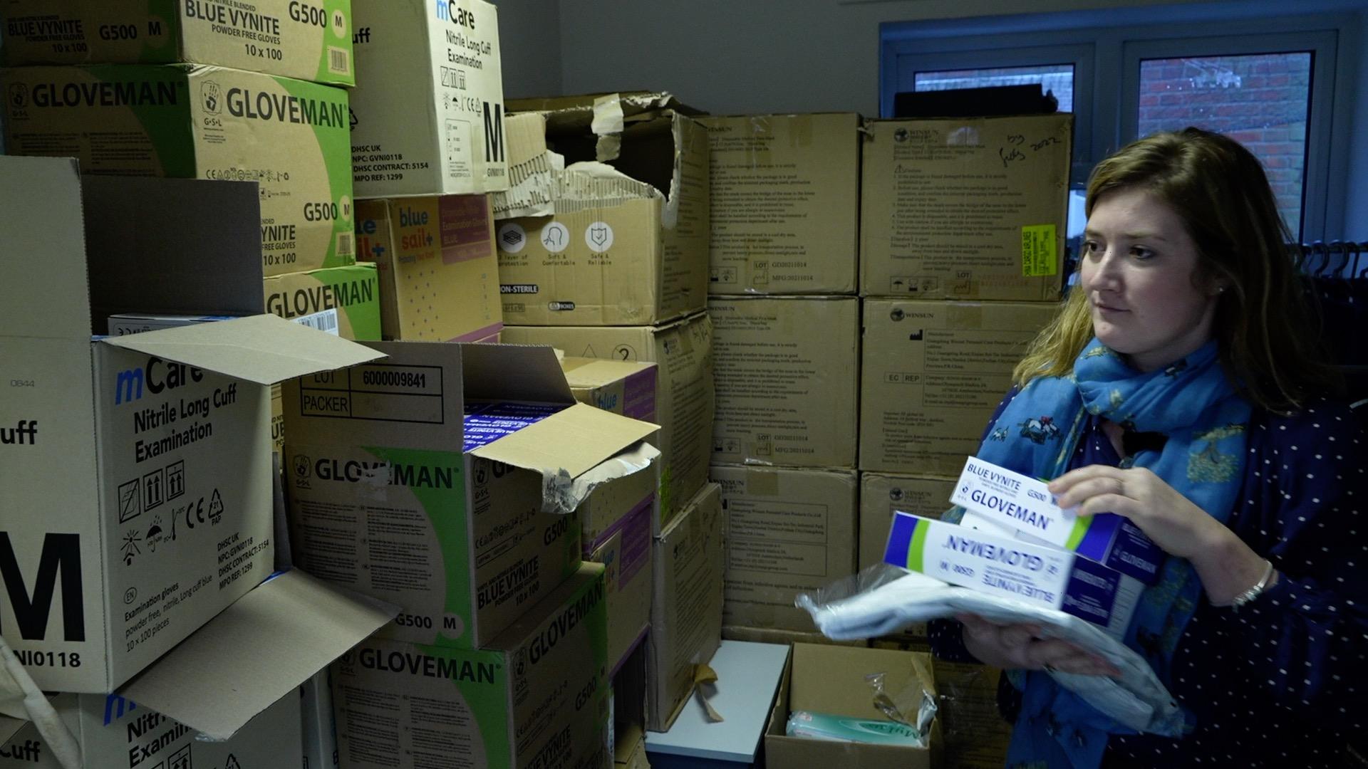 Sarah Wyatt in stockroom