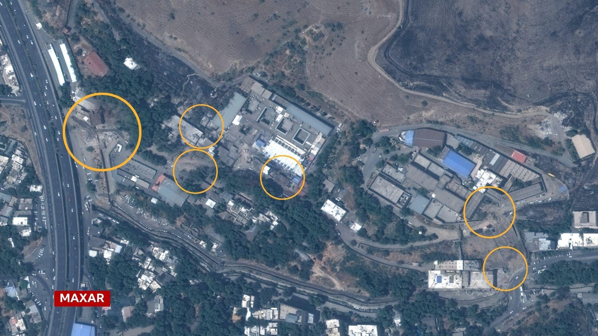 Satellite imagery of the Evin prison complex