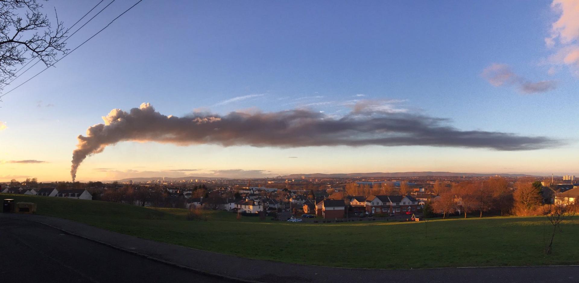 View of Glasgow scrapyard fire