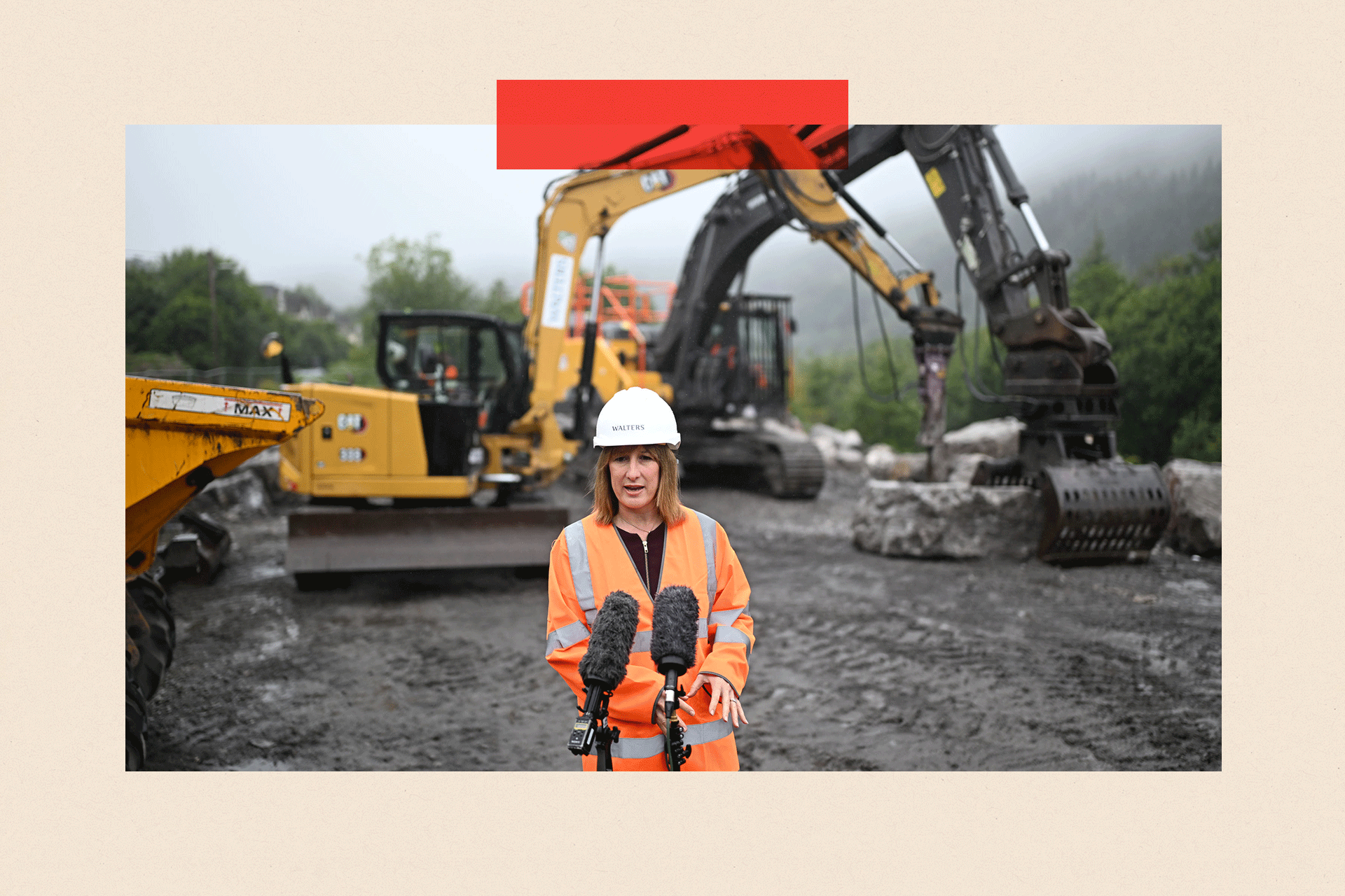Chancellor of the Exchequer Rachel Reeves during her visit to a coal tip in Port Talbot