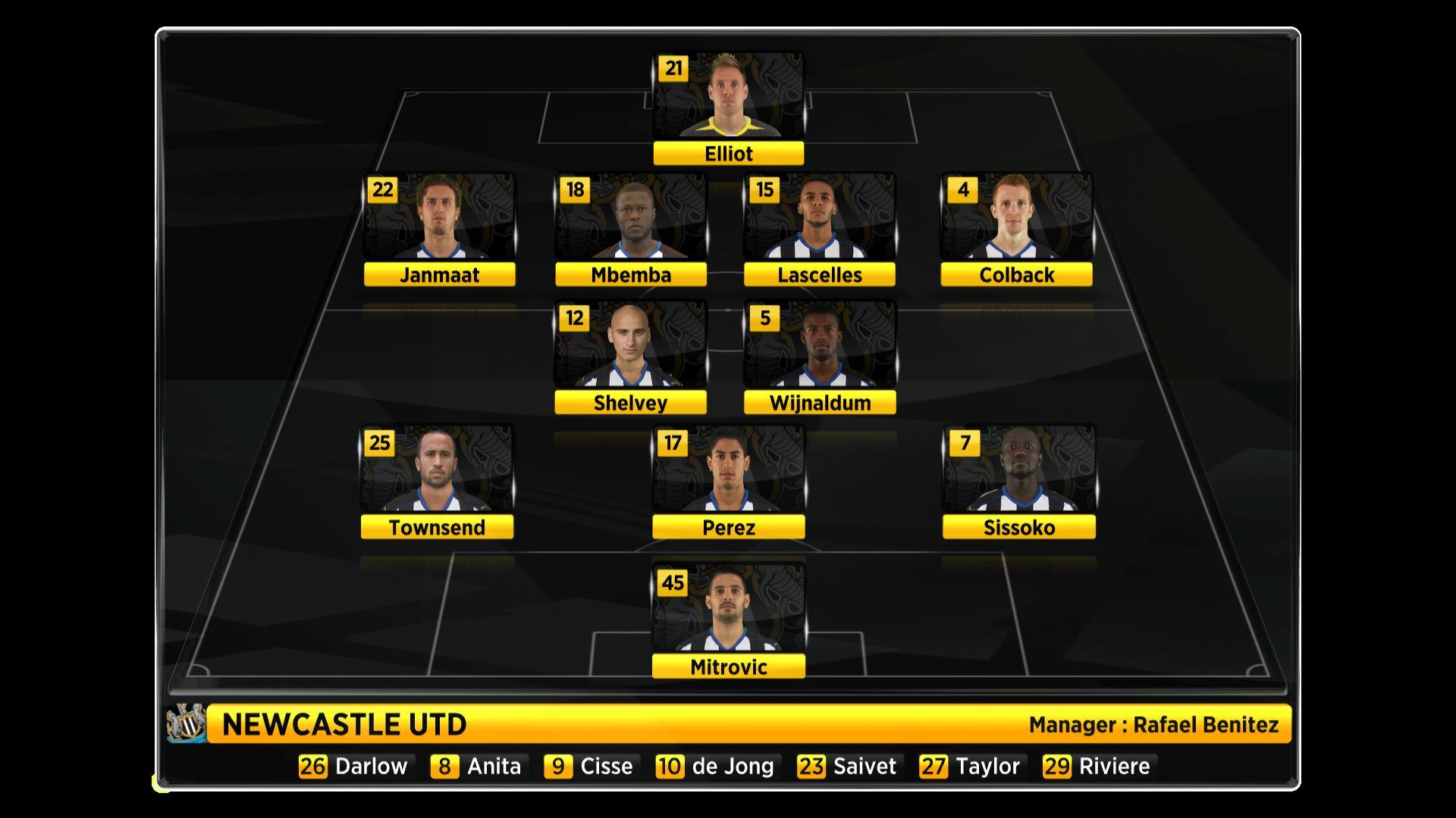 Newcastle lined up in a 4-2-3-1 formation against Sunderland