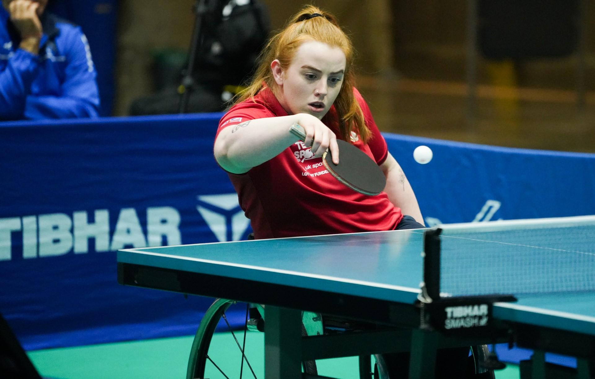 Megan Shakleton playing table tennis