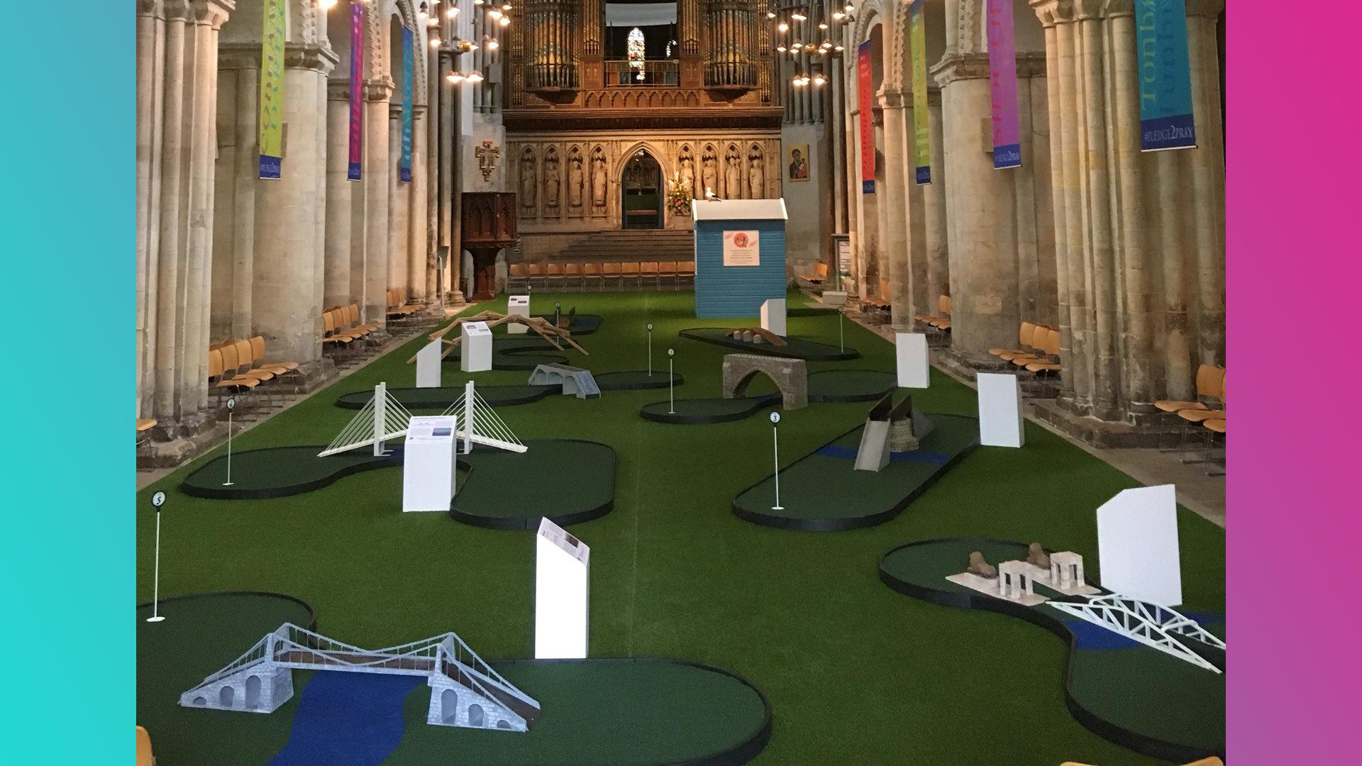 crazy-golf-in-rochester-cathedral.