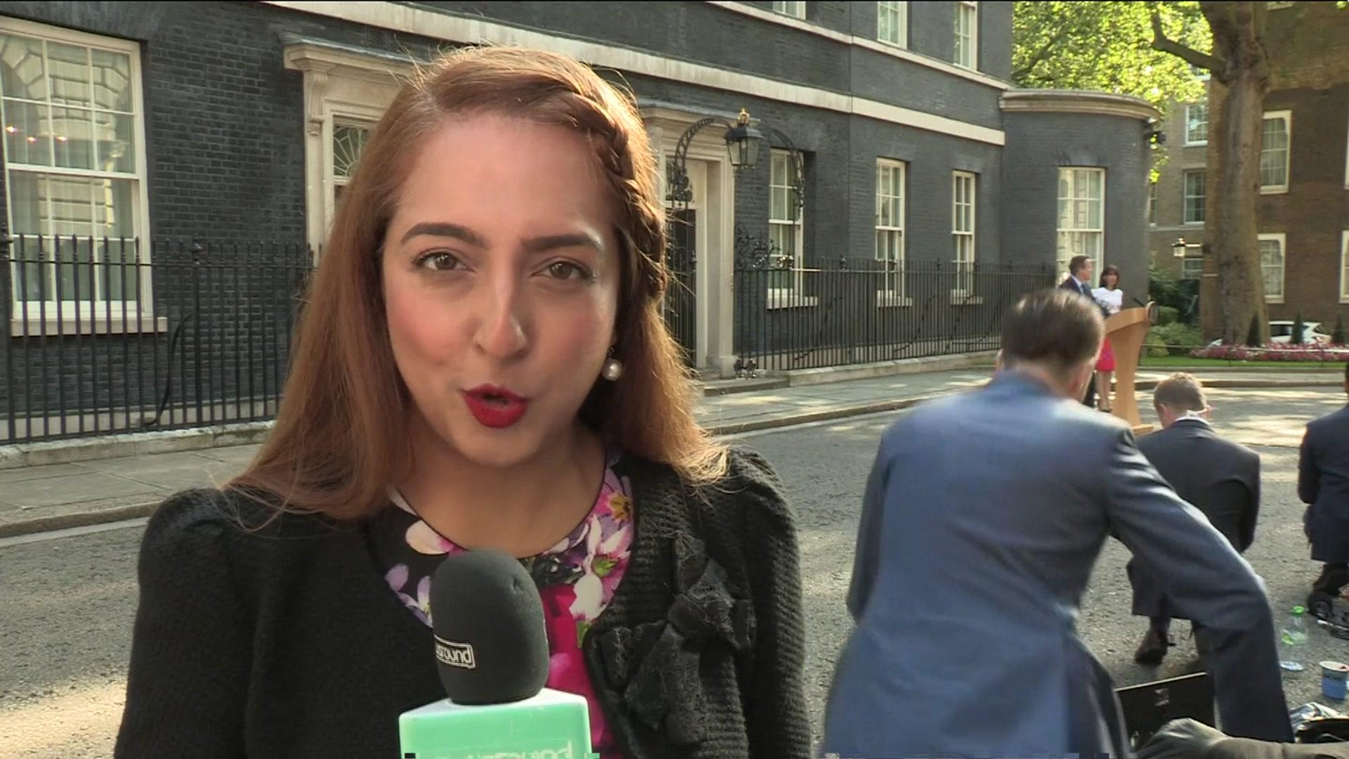 Naz outside number 10 Downing Street