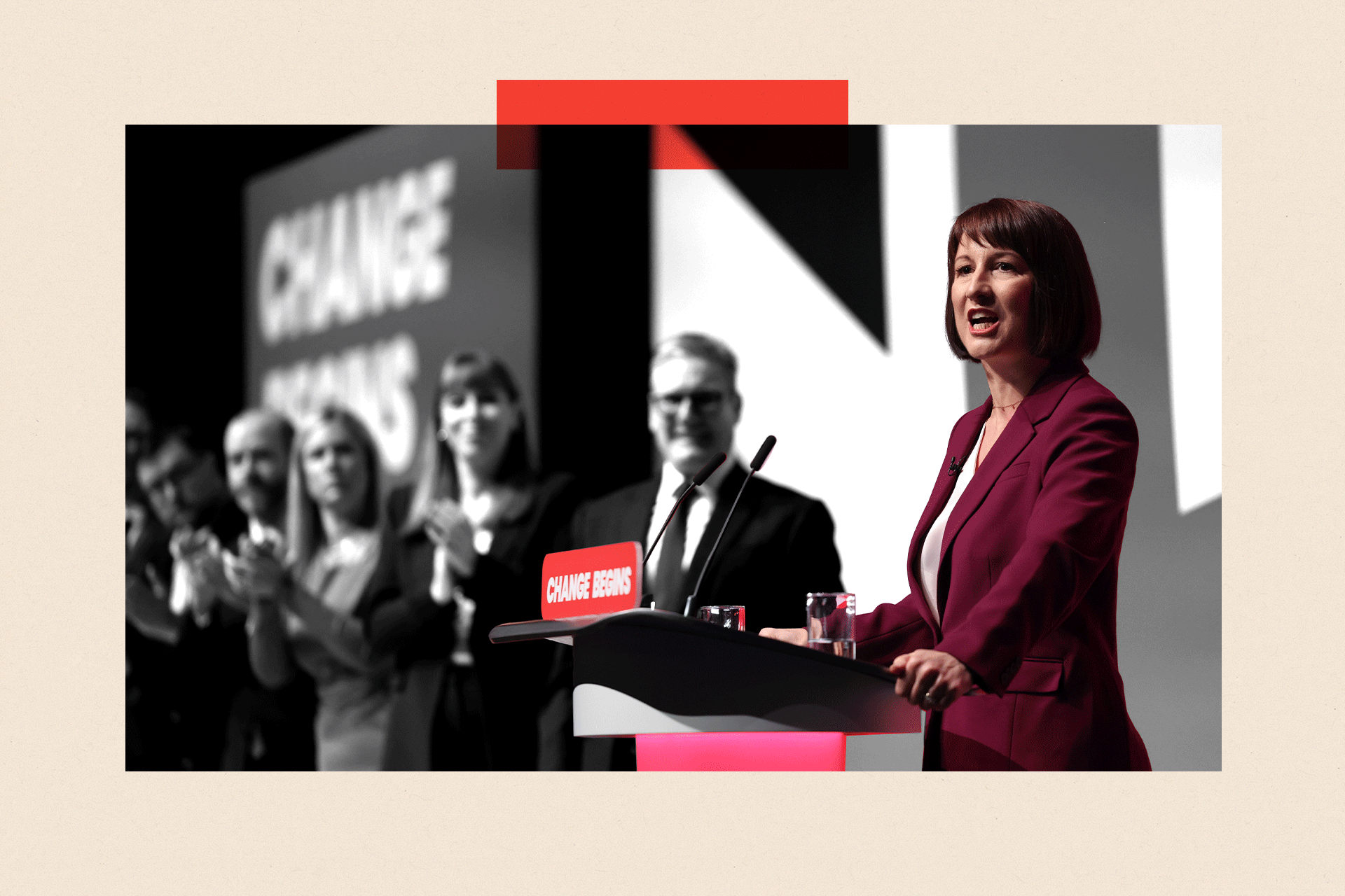 Rachel Reeves addressing the Labour Party conference