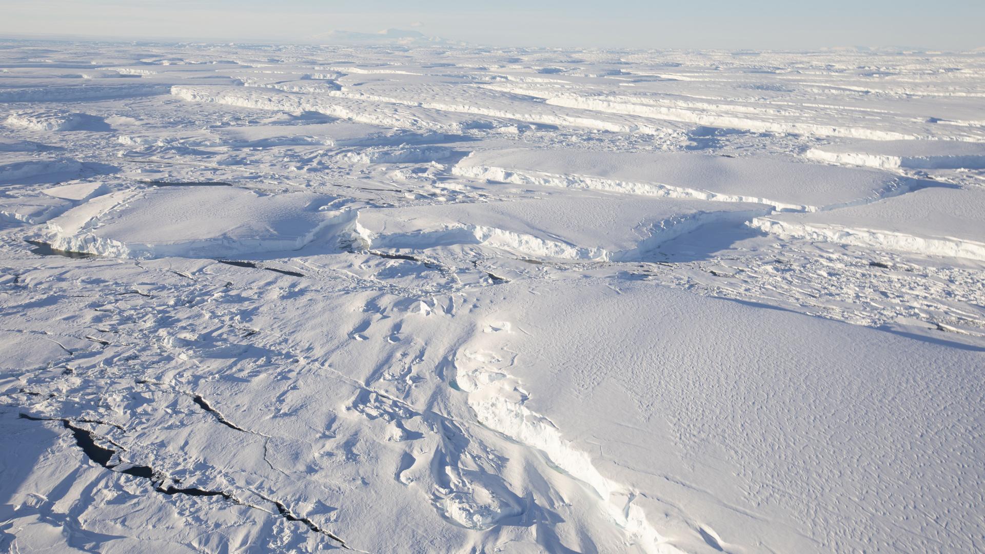 aerial view of ice