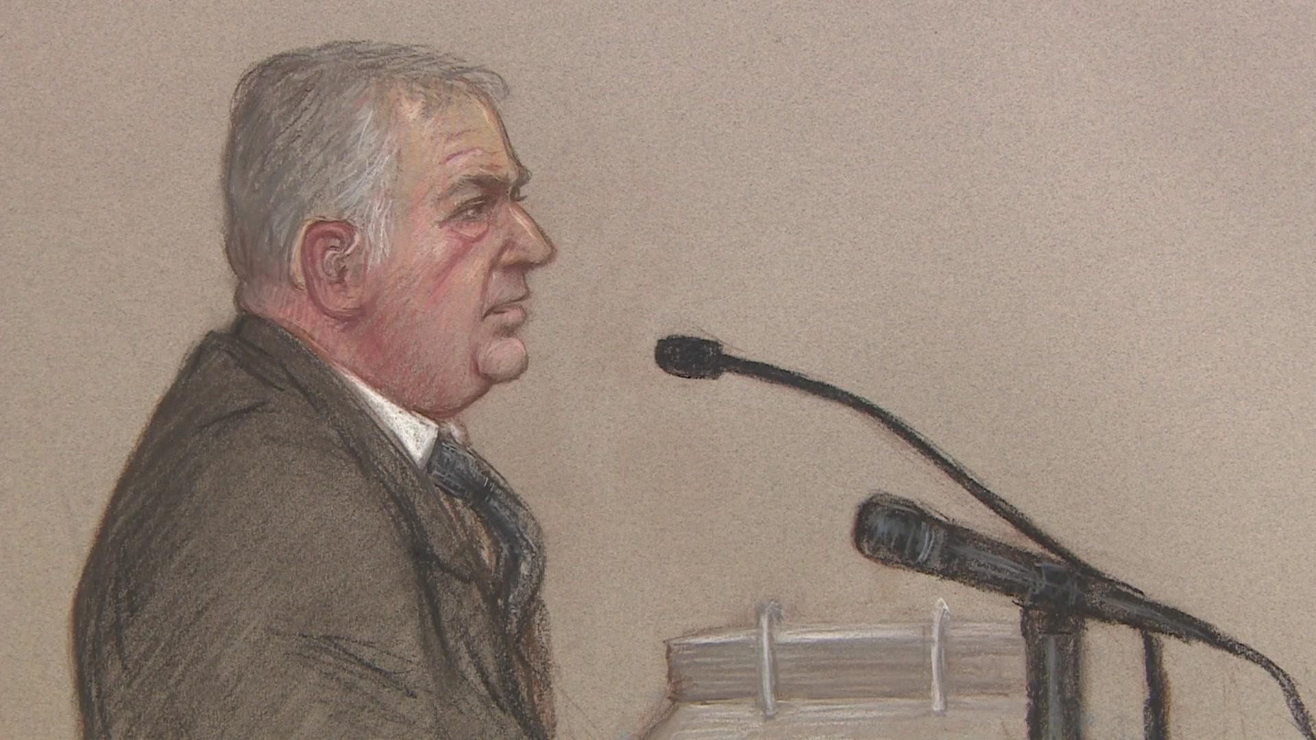 Court drawing of Andrew Gavaghan