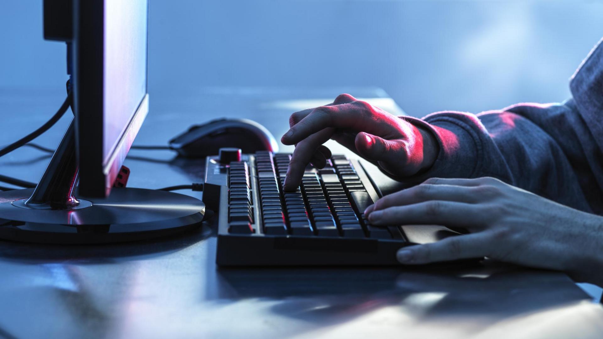 Stock image of a person using a computer