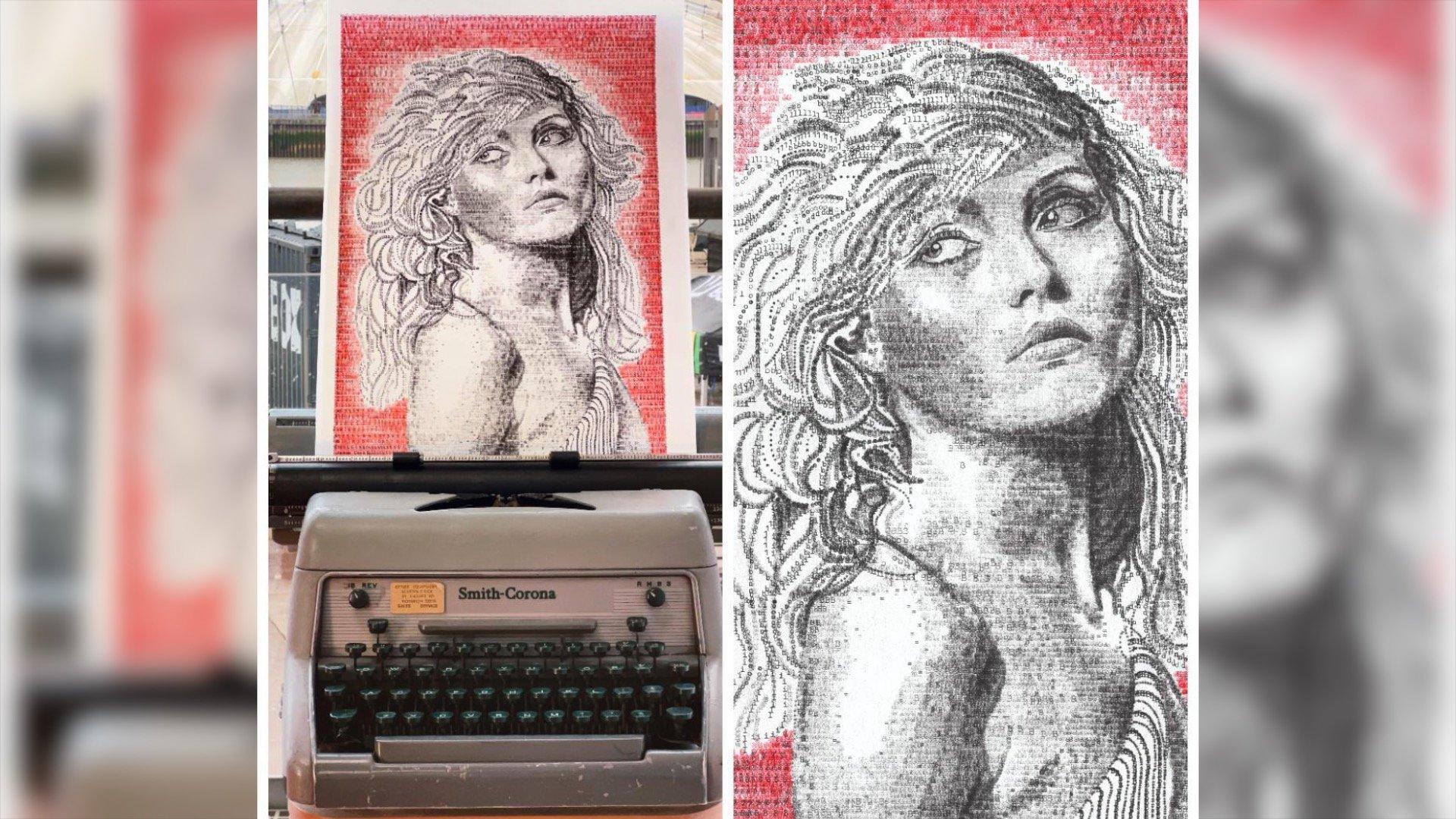 Typewriter portrait of Debbie Harry