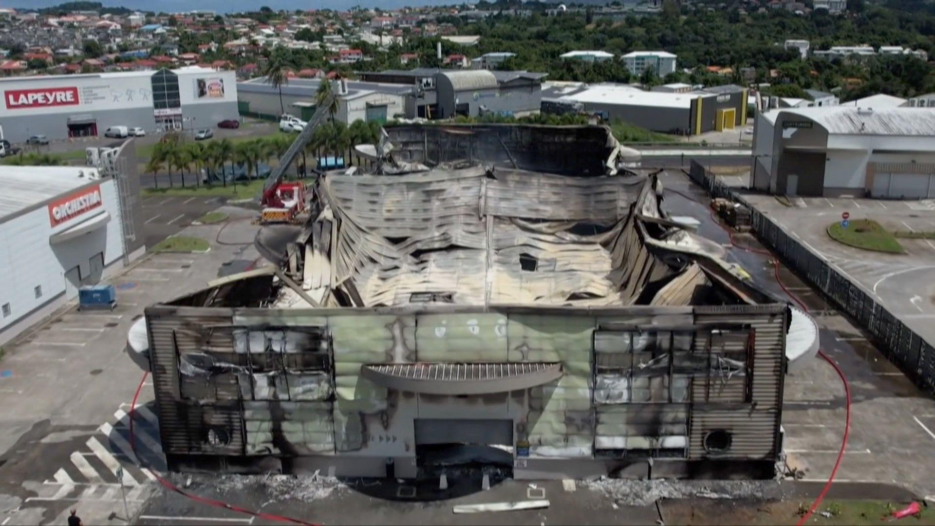 A burnt-out department store