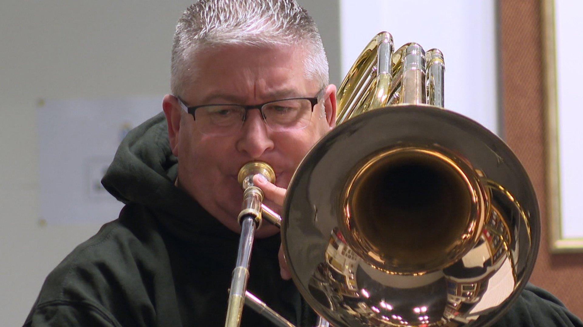 Charlie Farren is a trombonist and the chairman of Whitburn Band