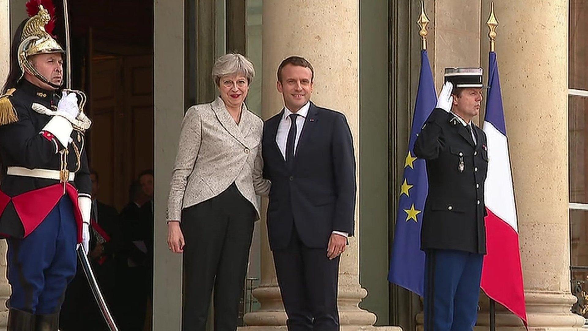 Theresa May and Emmanuel Macron