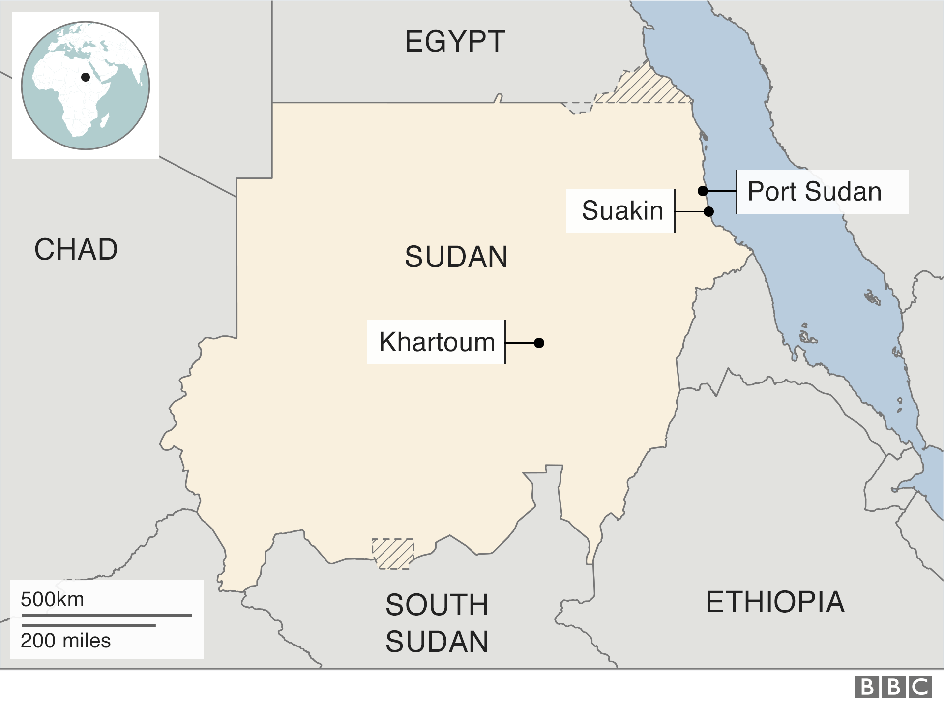 A map of Sudan