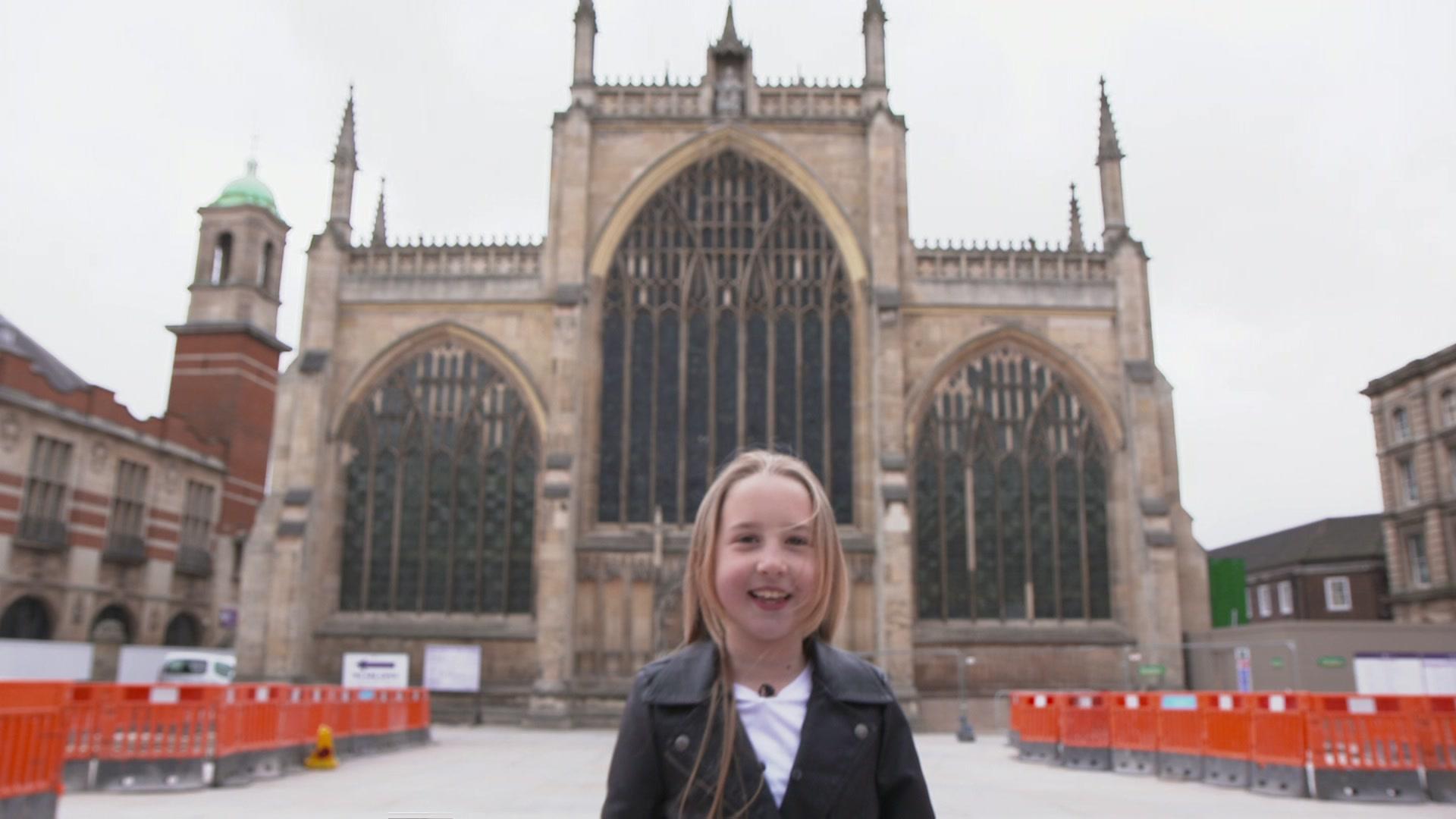 Katie by the Cathedral