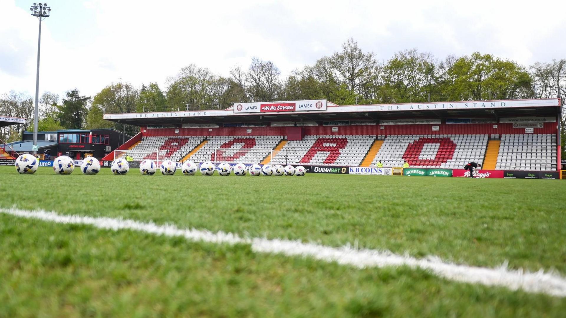 A general view of the inside of the Lamex Stadium