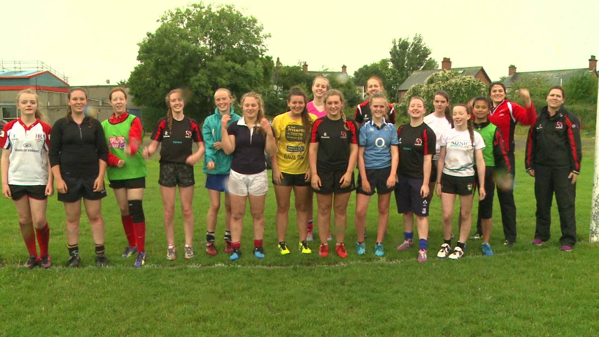 a girl's rugby training camp