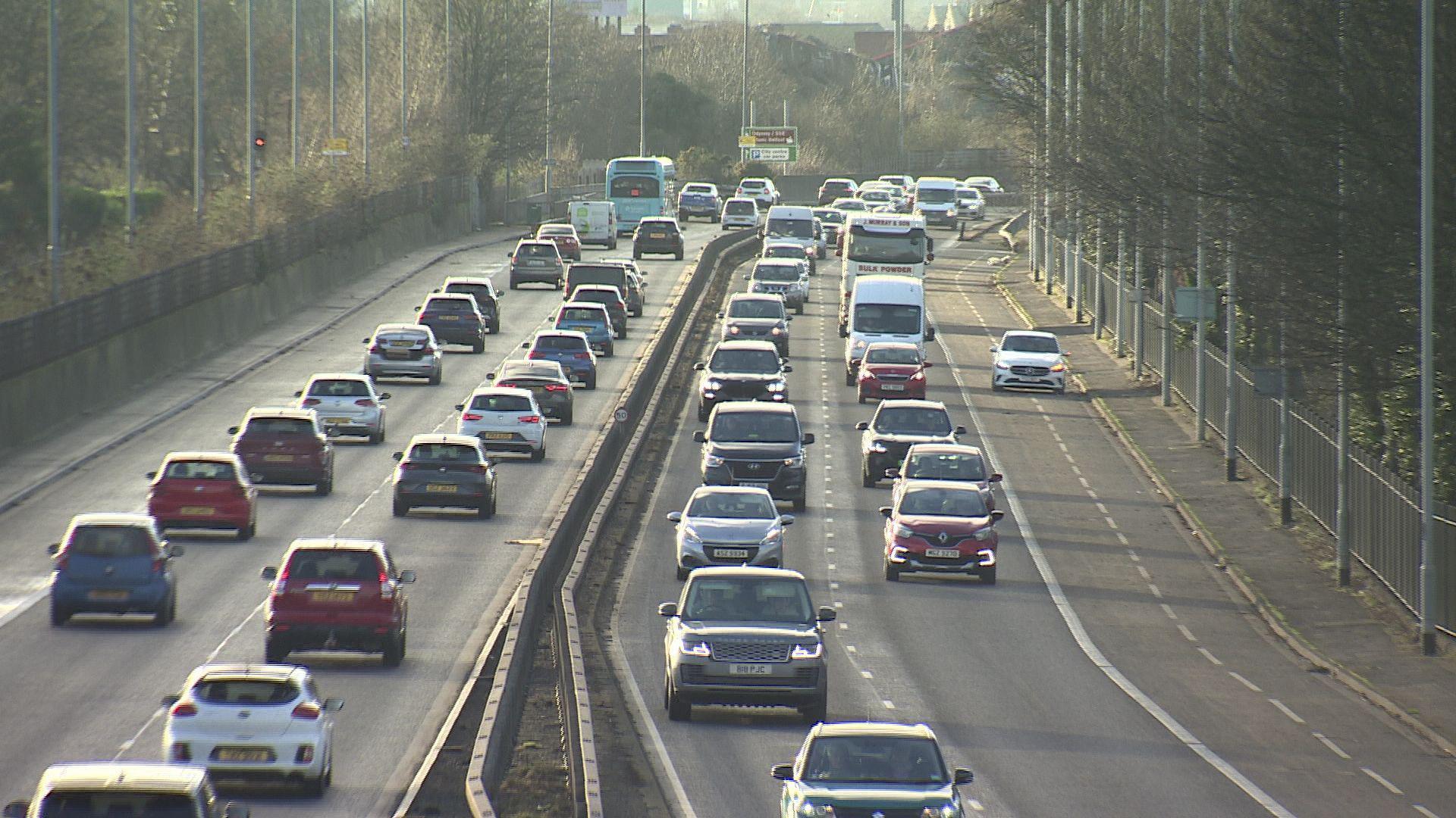 Cars in both lanes of the Sydenham Bypass