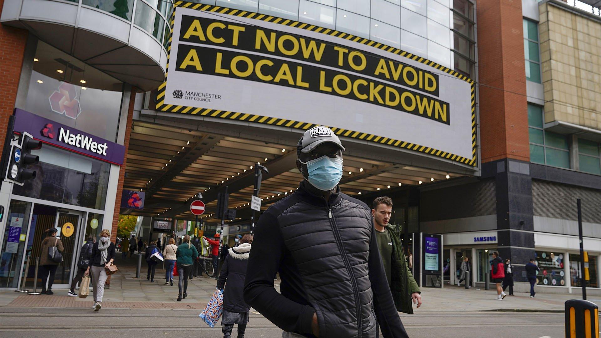 Manchester lockdown sign