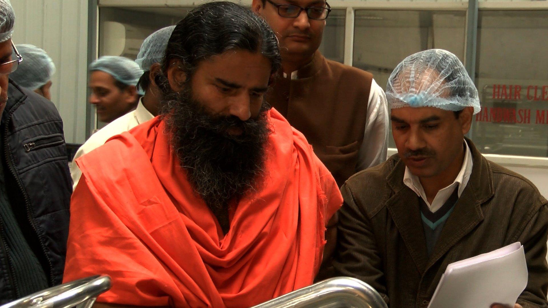 Baba Ramdev at his factory