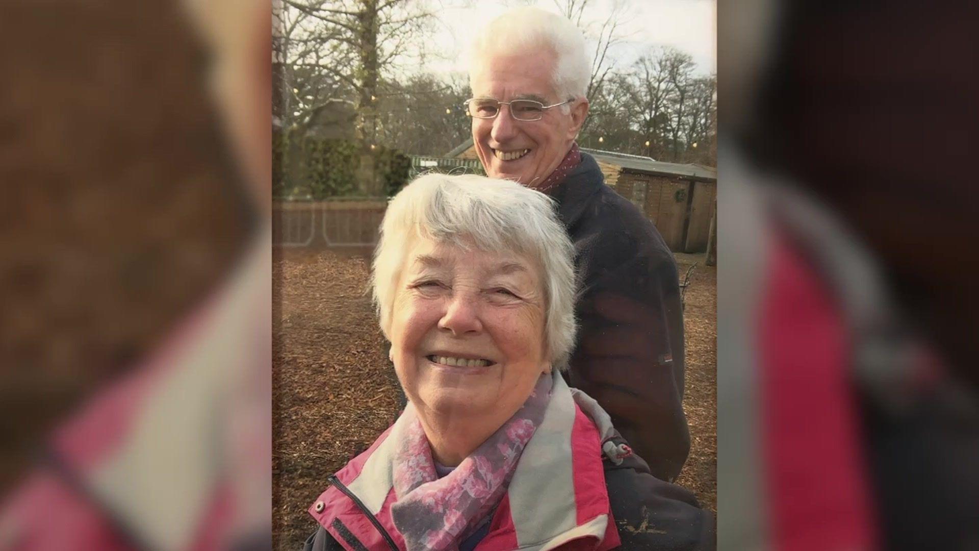 A selfie of Barbara Crawley and Terry Crawley out in the countryside.