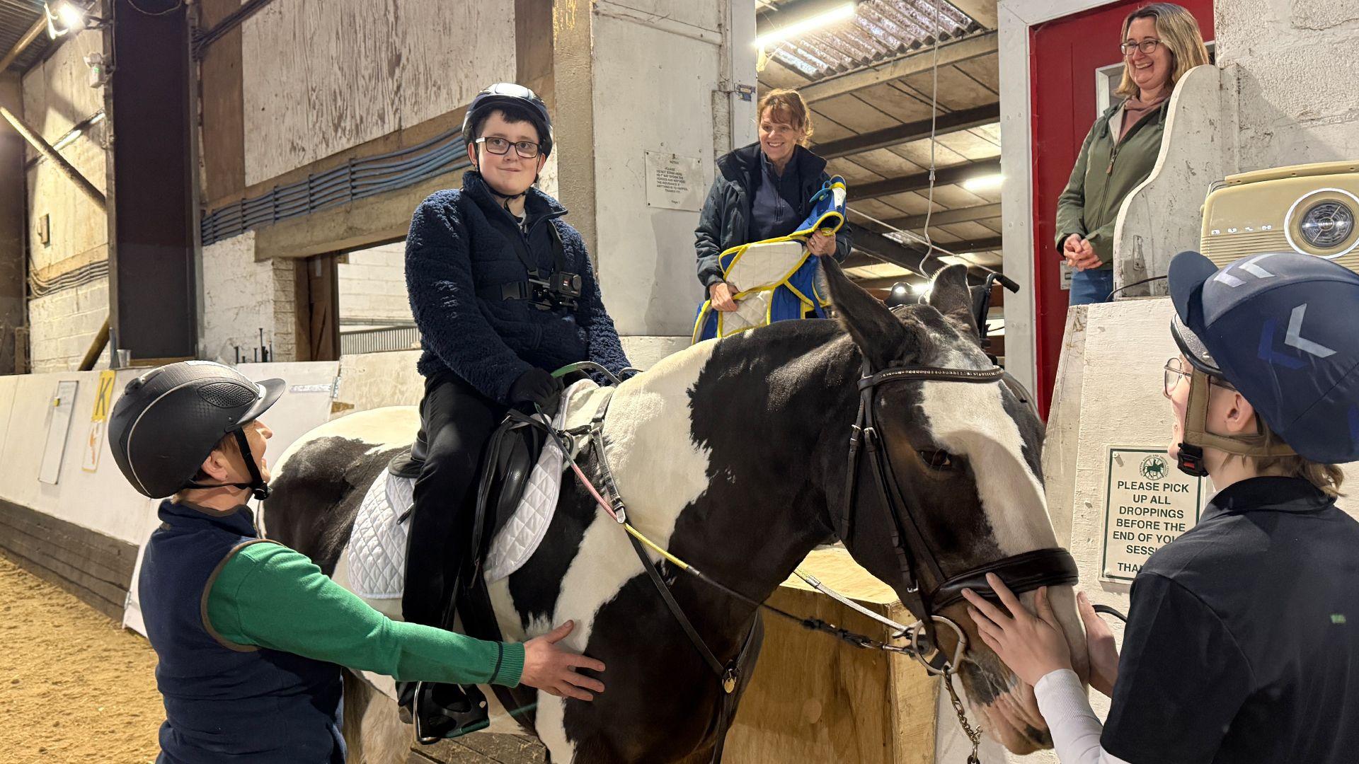 William sitting on a horse called Poppy at Scropton RDA.