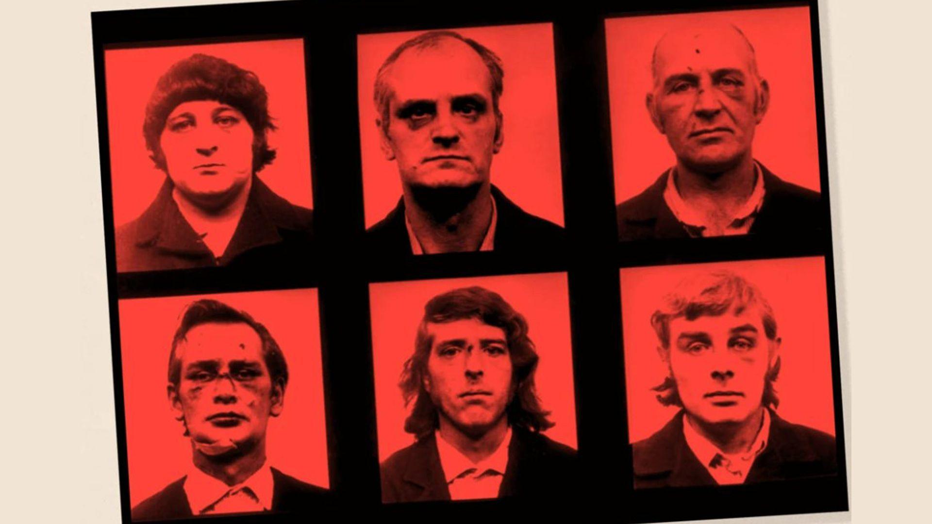 Composite mugshots of the Birmingham Six 