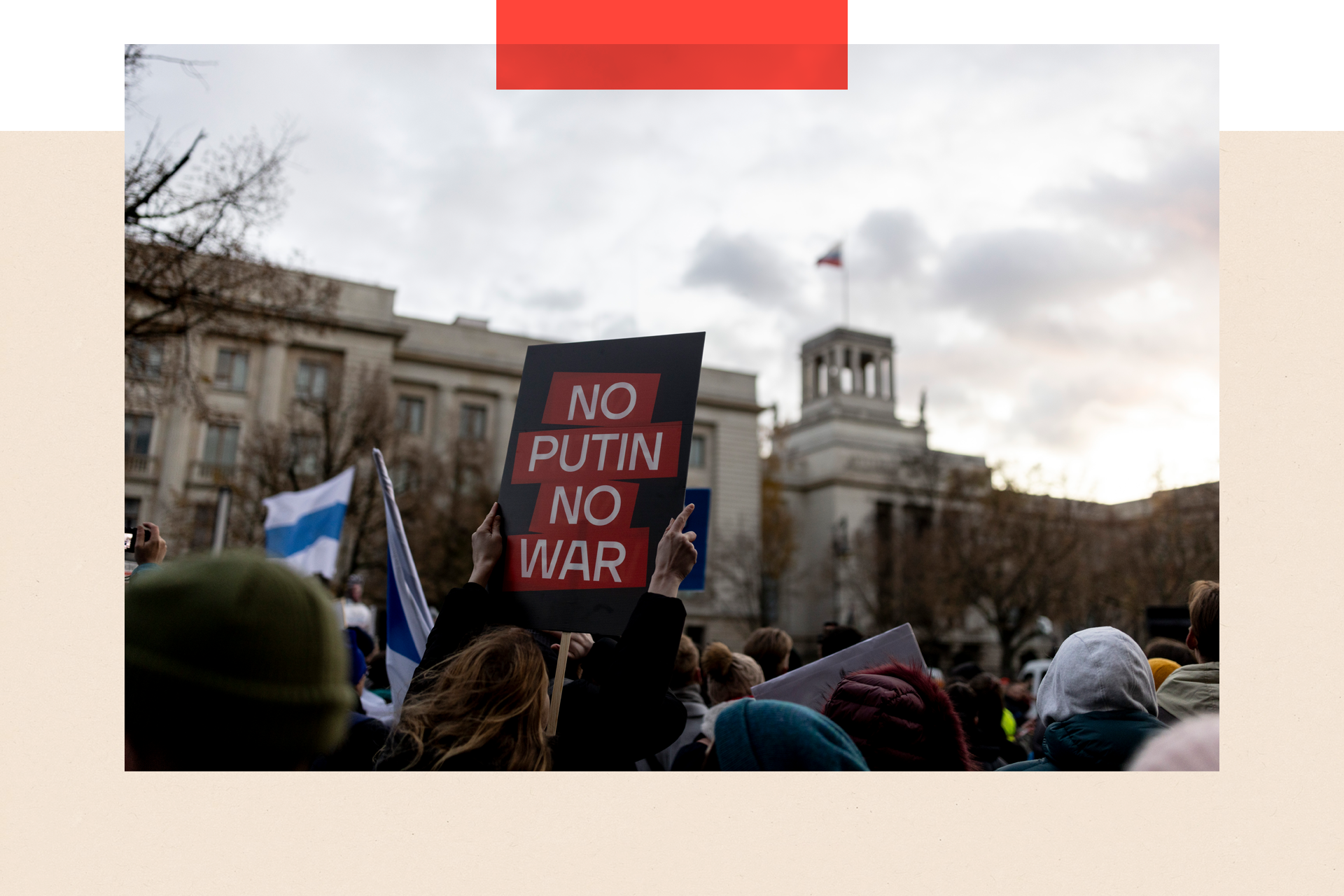 Protesters demonstrate against Putin and Russia's war on Ukraine in front of the Russian embassy in Berlin, Germany