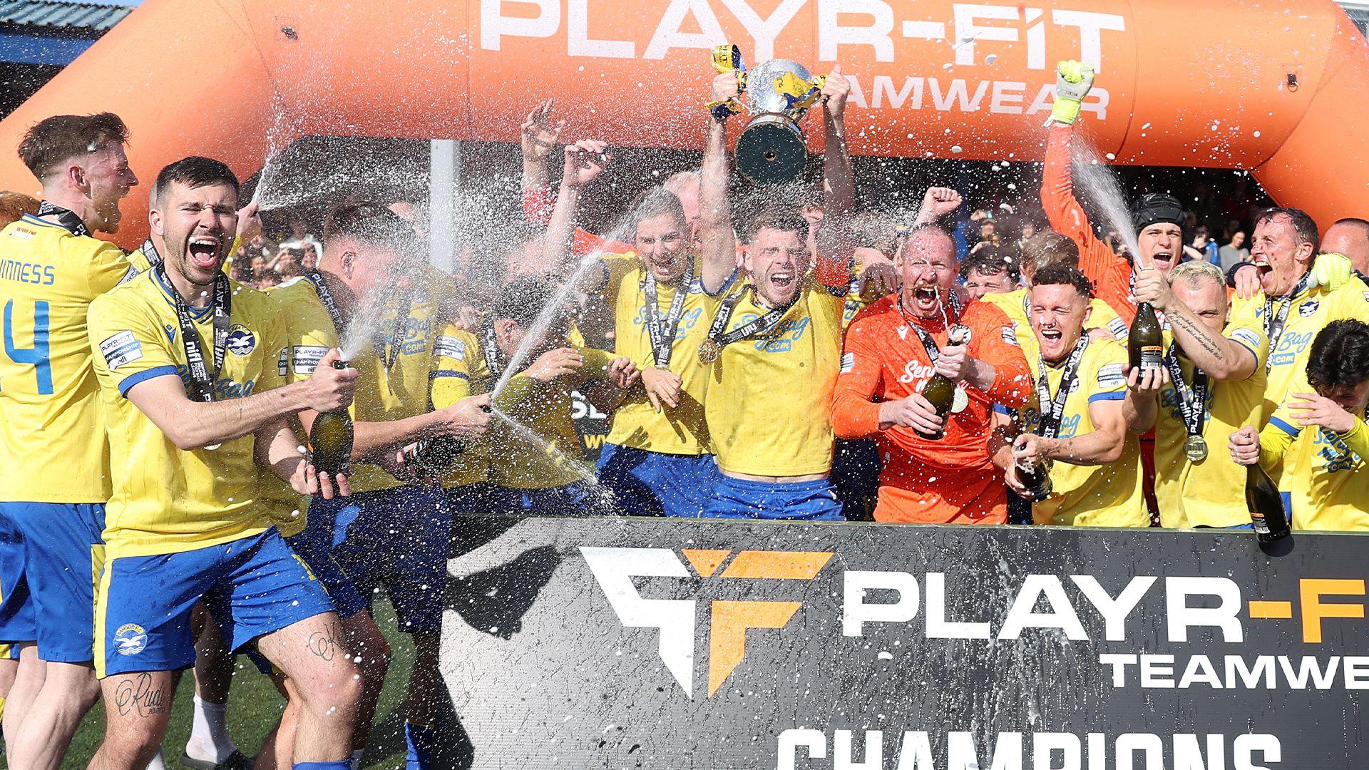 Bangor celebrate winning the Championship