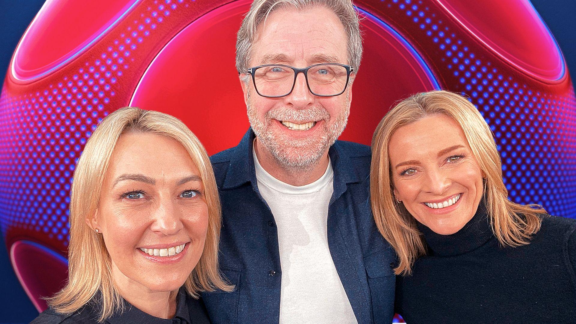 Kelly Cates, Mark Chapman and Gabby Logan 