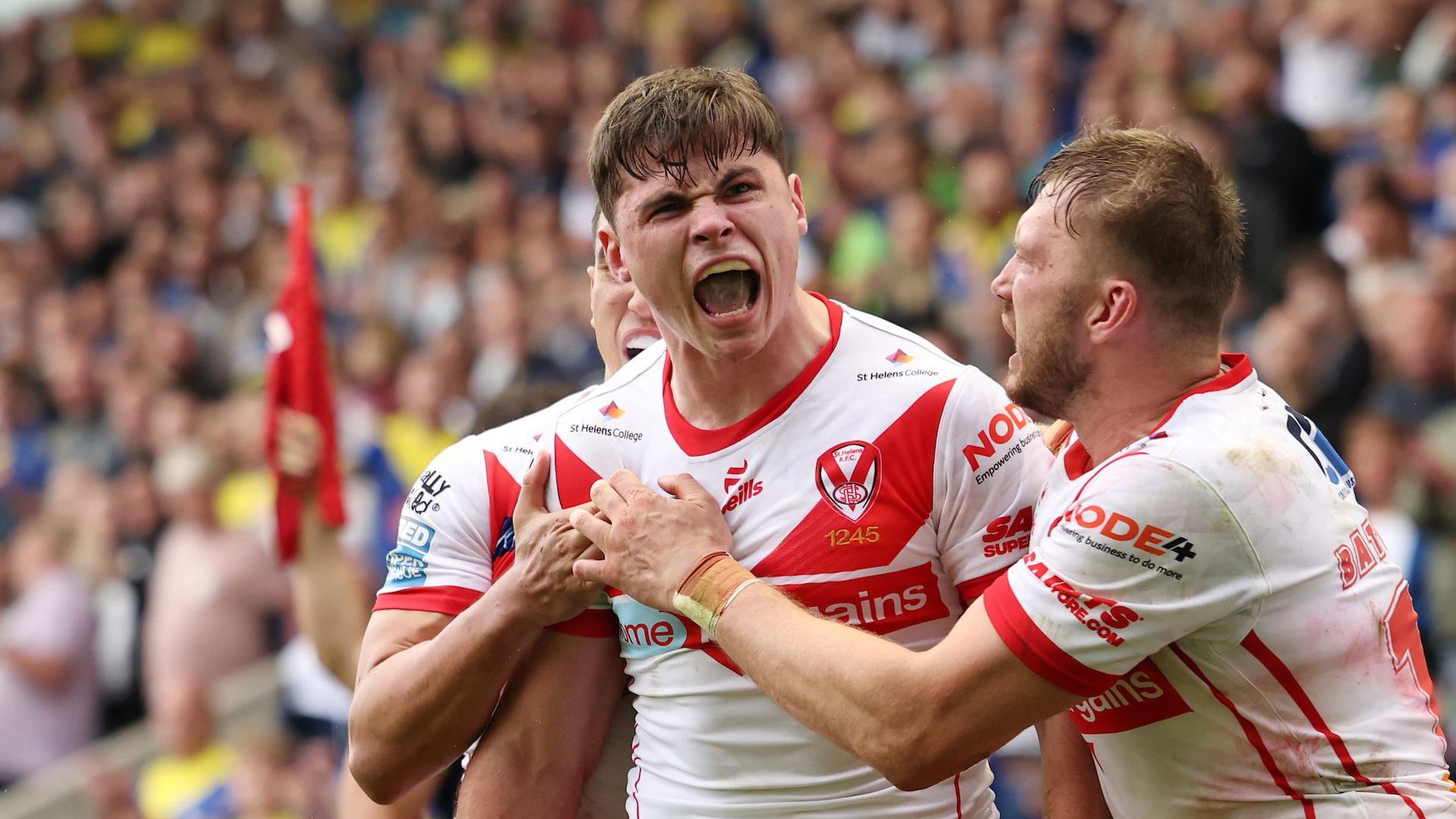 Jack Welsby celebrates for St Helens