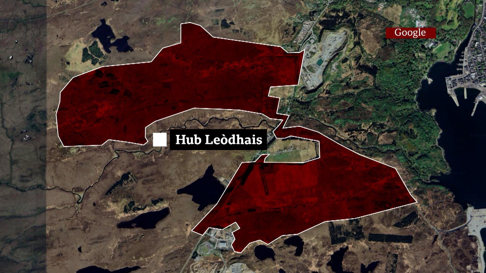 Dealbh a' sealltainn meud Hub Leòdhais 