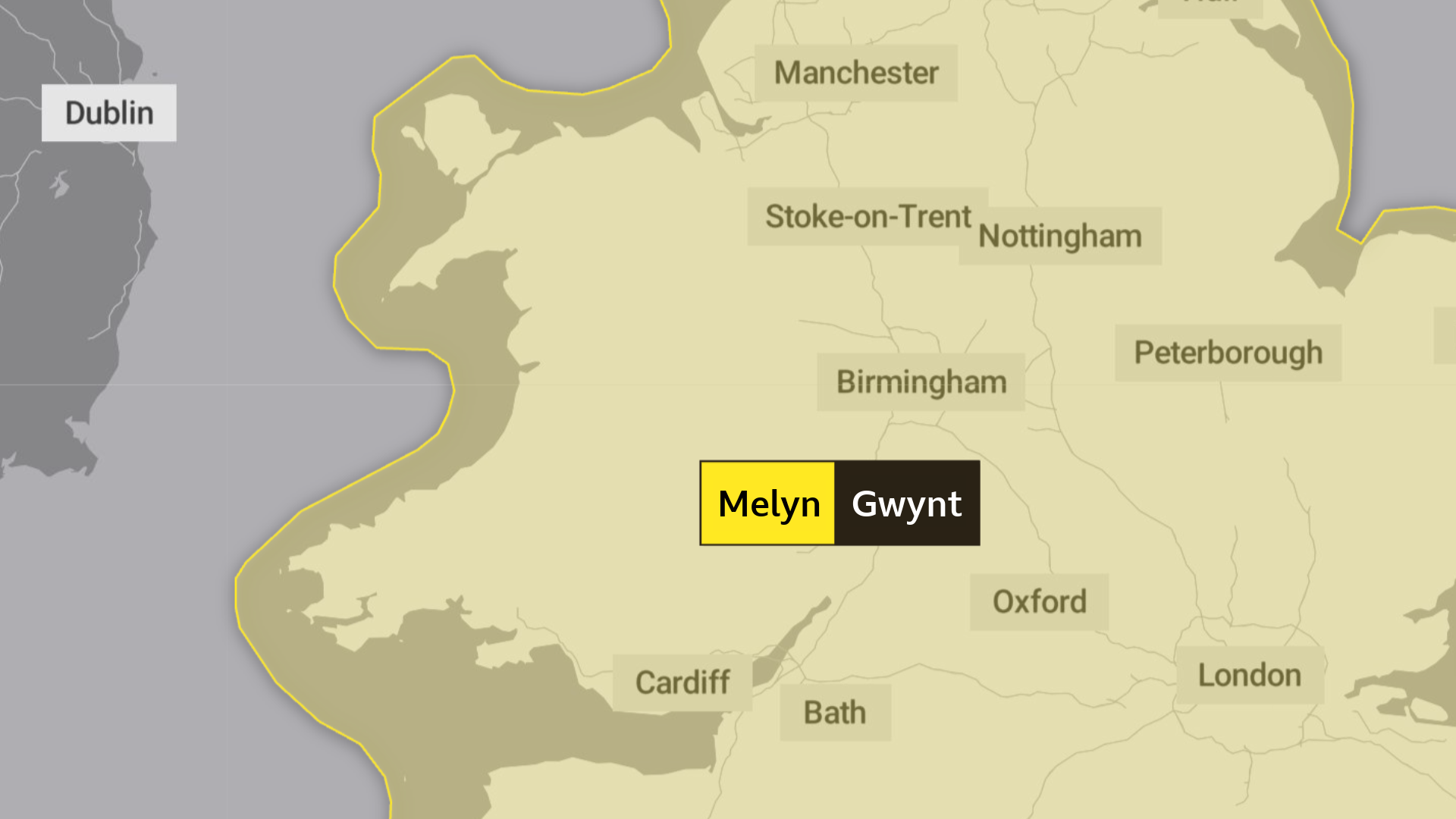 Rhybudd melyn y swyddfa dywydd
