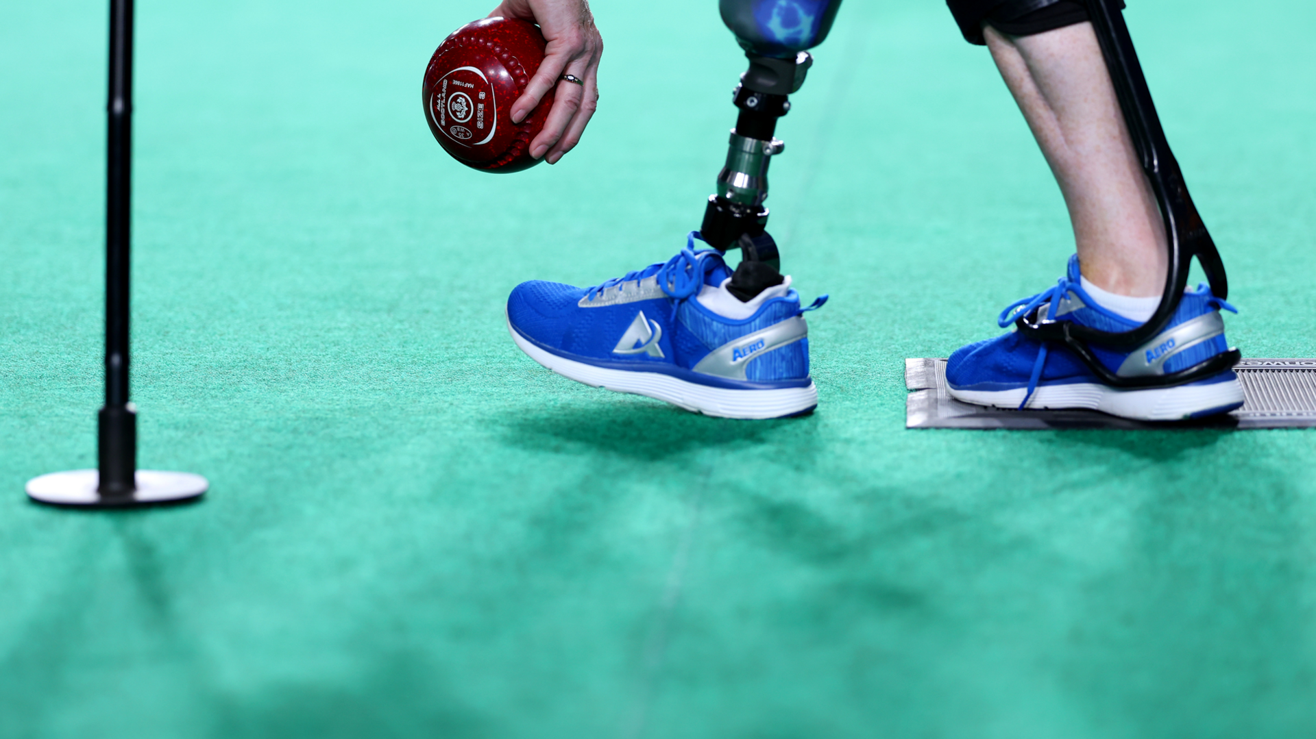 Prosthetics worn by Pauline Wilson of Team Scotland for bowls