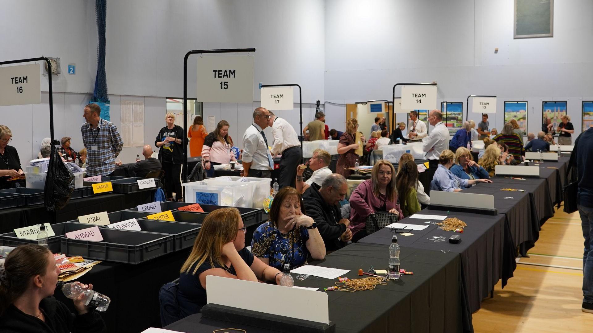 The counting hall in Rotherham