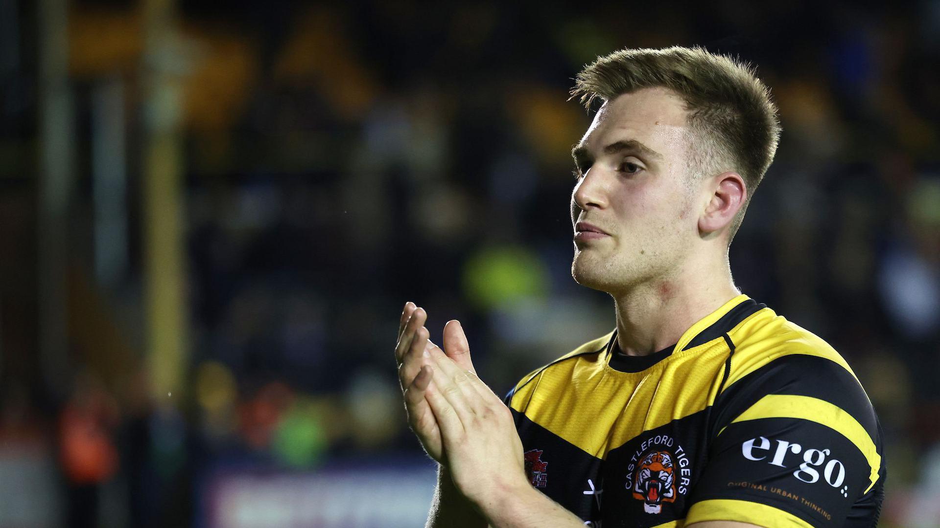 Brad Martin applauds the Castleford fans