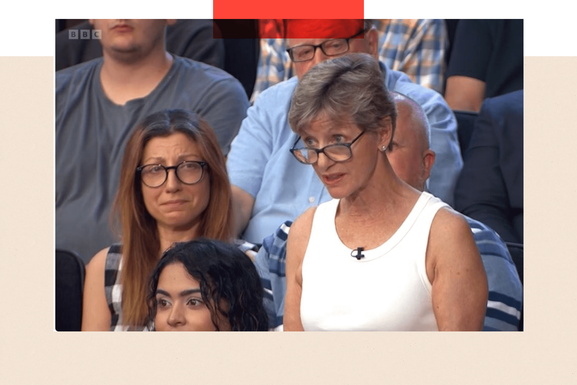 Sue Barclay asking the first question in the BBC One leaders’ debate on 26 June. Sue lives in the Rushcliffe constituency