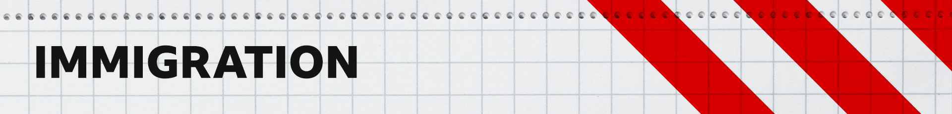 A designed red and white banner image with the title 'immigration'.