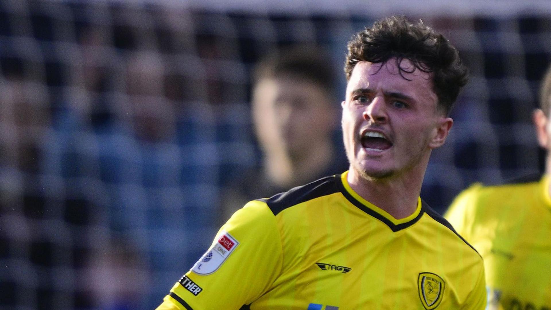 Ciaran Gilligan celebrates a goal for Burton