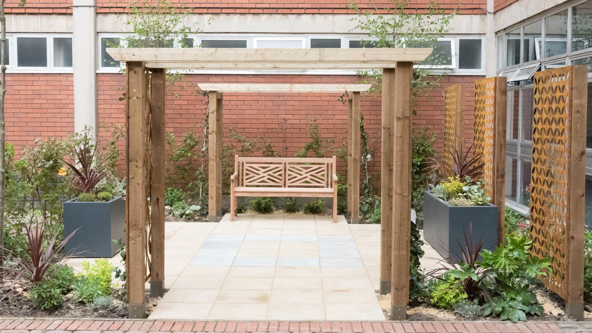 Rehabilitation garden at Leicester Royal Infirmary