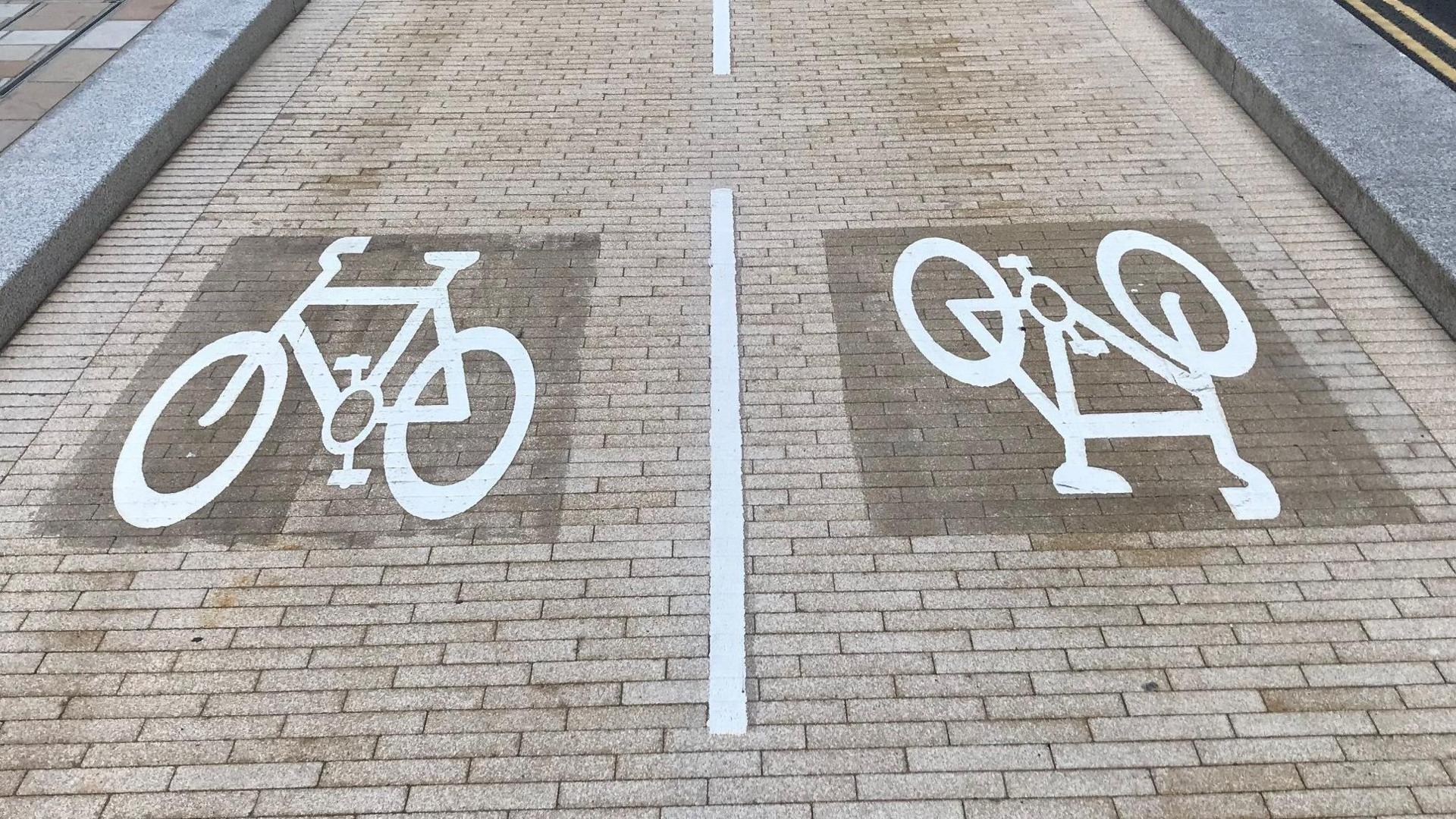 A cycle lane.