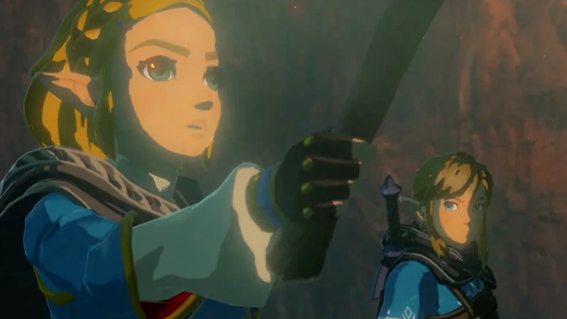 Zelda and link in tears of the kingdom