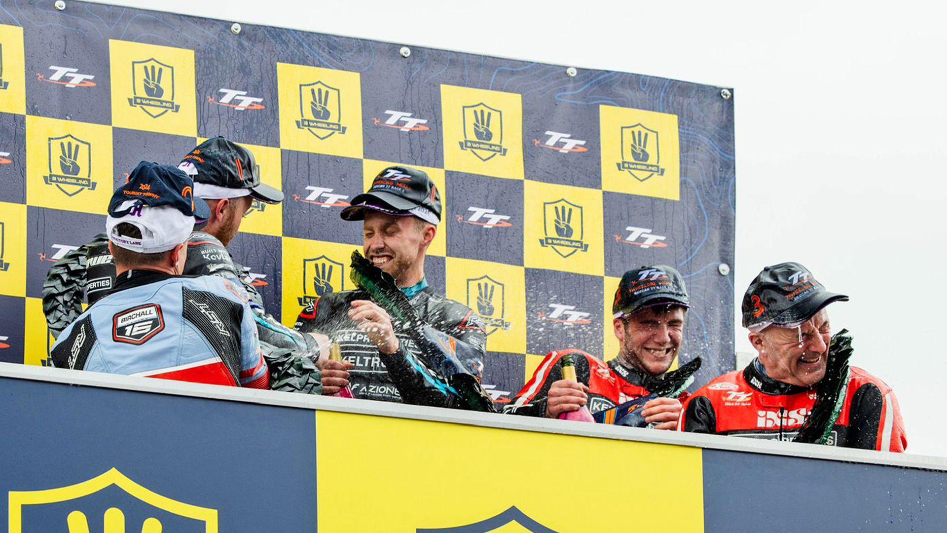 The podium at the Isle of Man TT