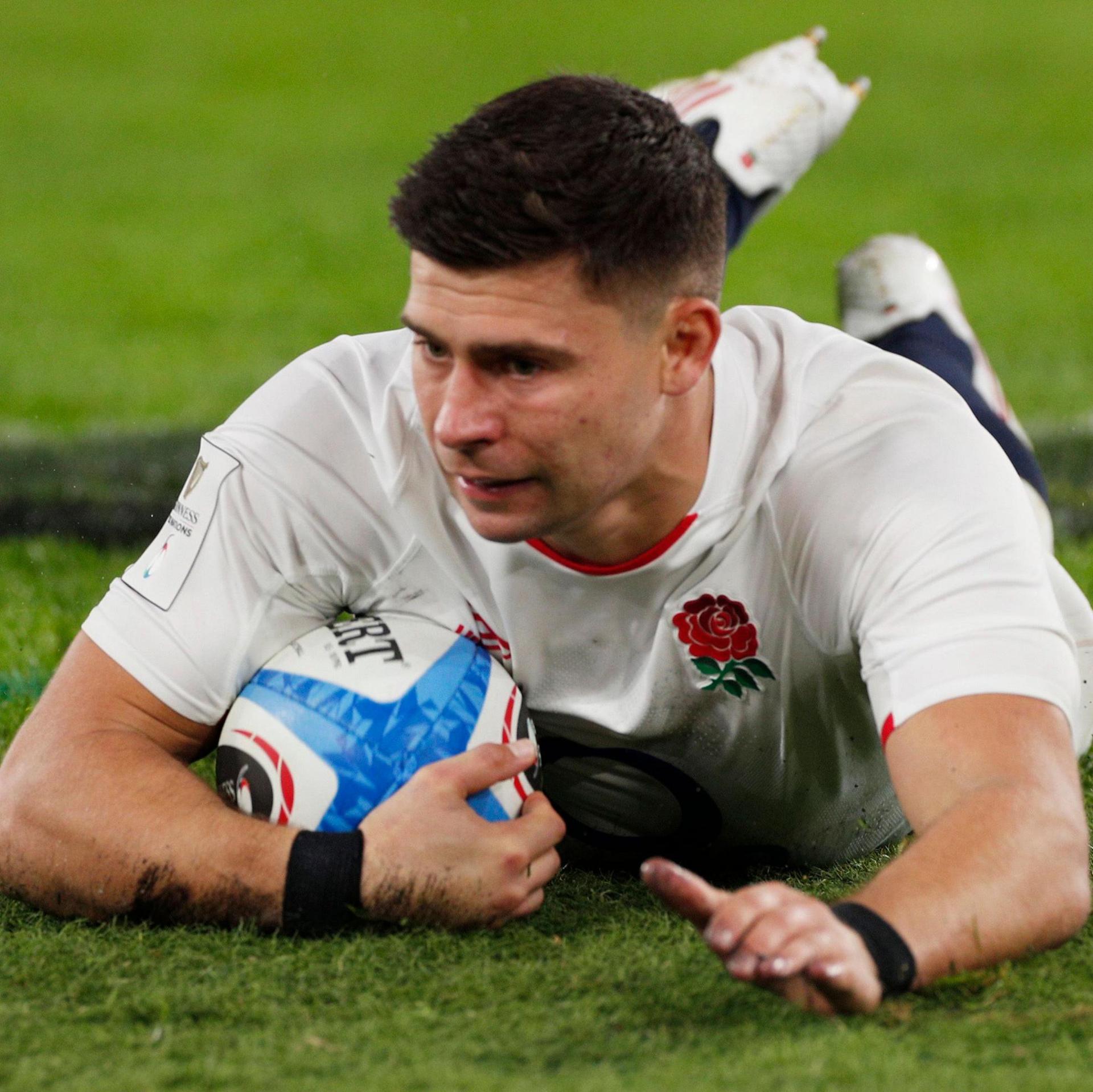 Ben Youngs scoring a try for England