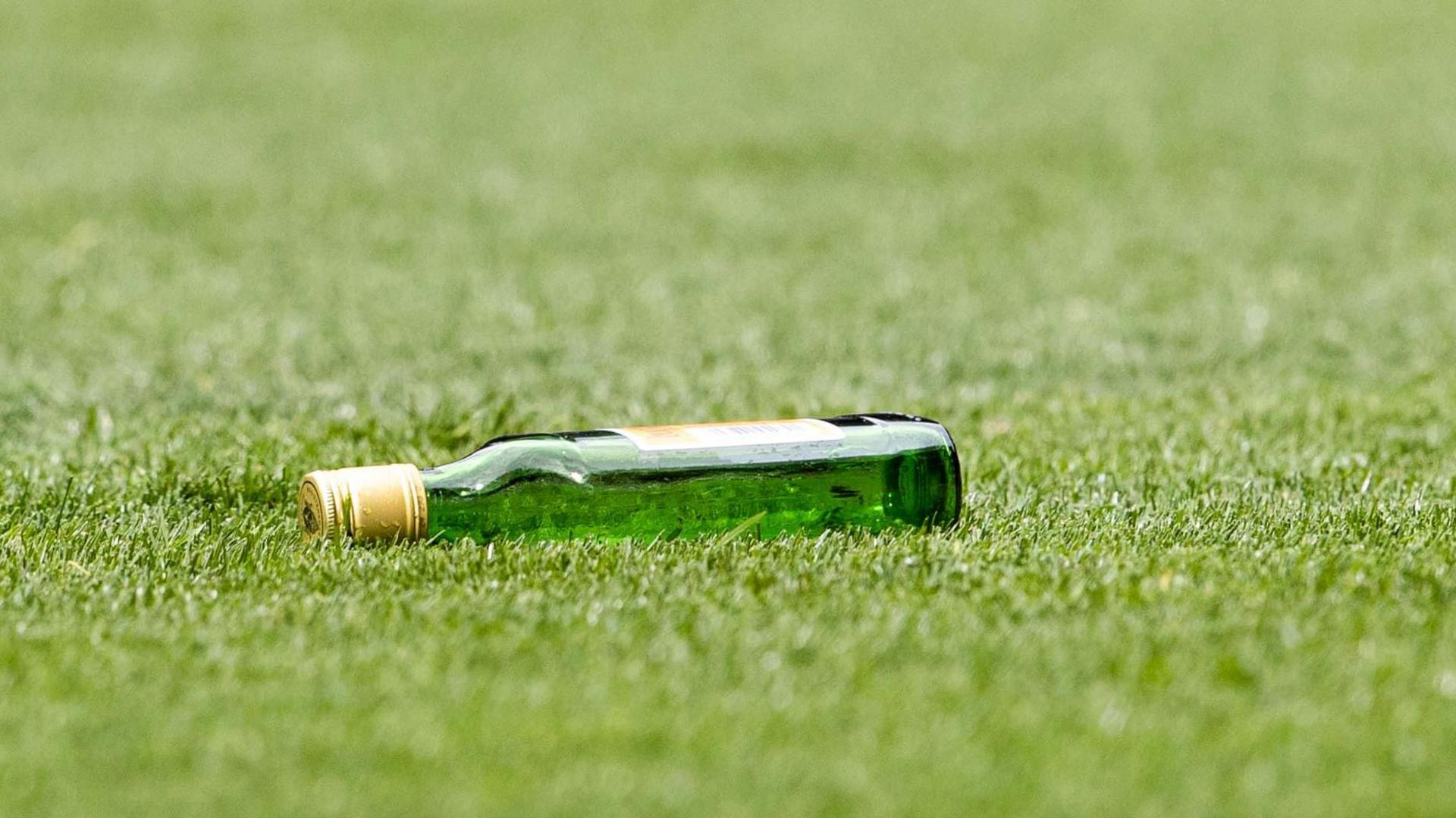Bottle on the Ibrox pitch