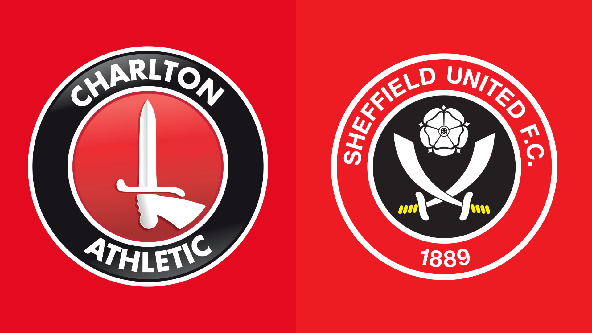 The club badges of Charlton Athletic and Sheffield United