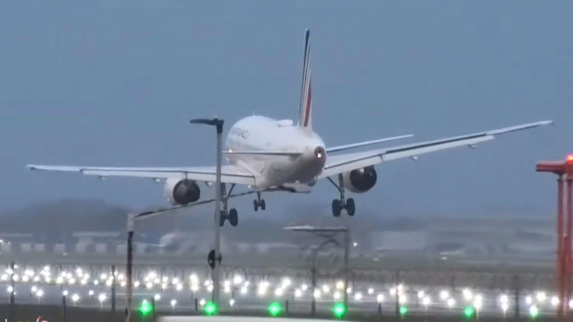 British Airways plane landing at Heathrow