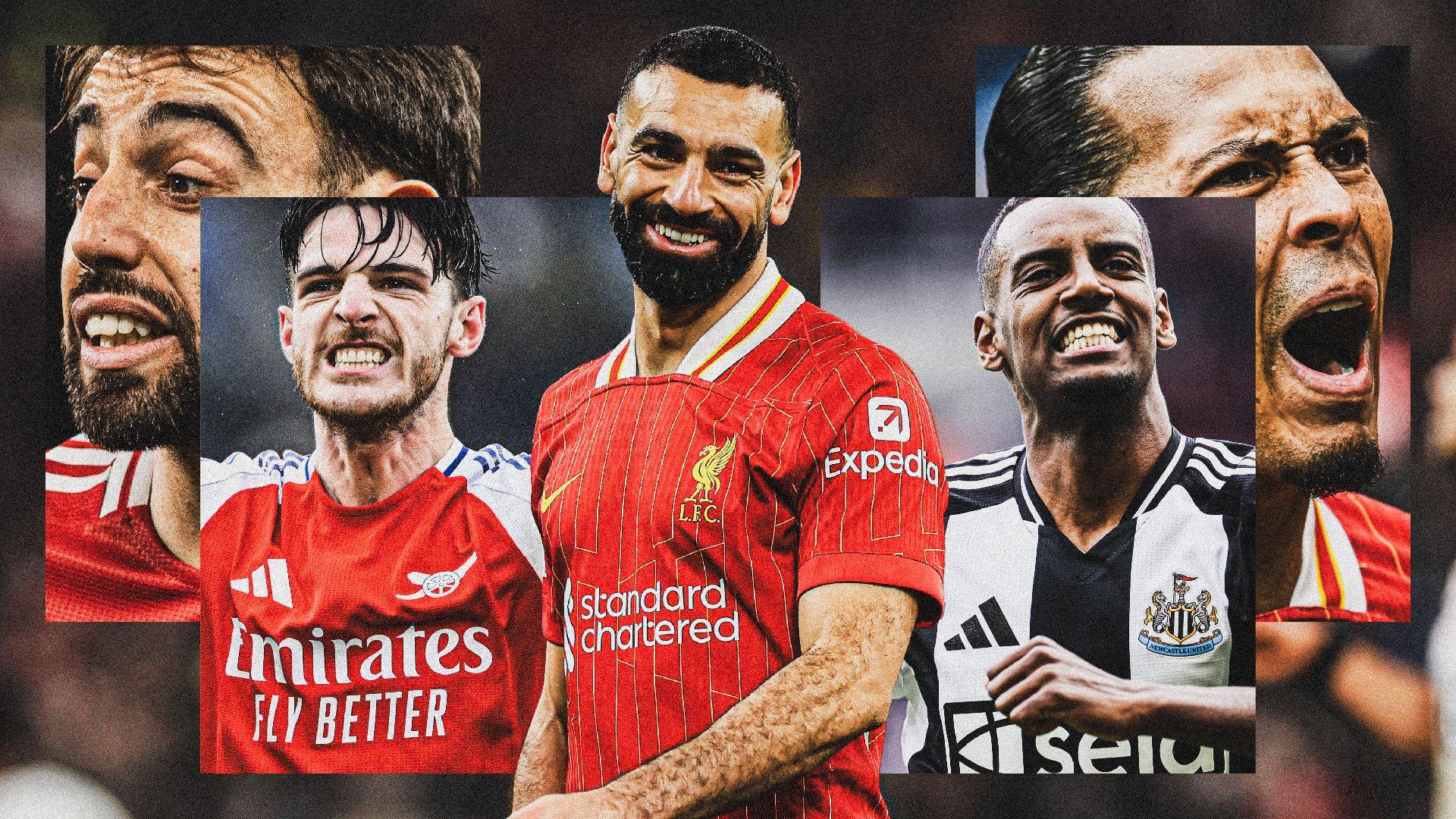 Declan Rice, Mohamed Salah, Alexander Isak, Bruno Fernandes, Virgil van Dijk