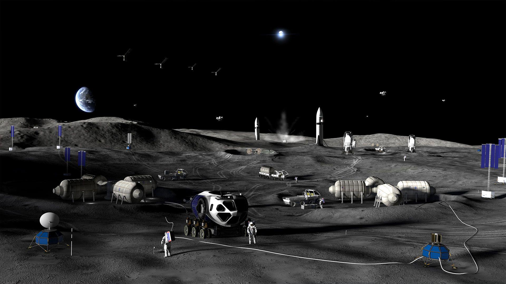 A CGI image of what the Moon base might look like