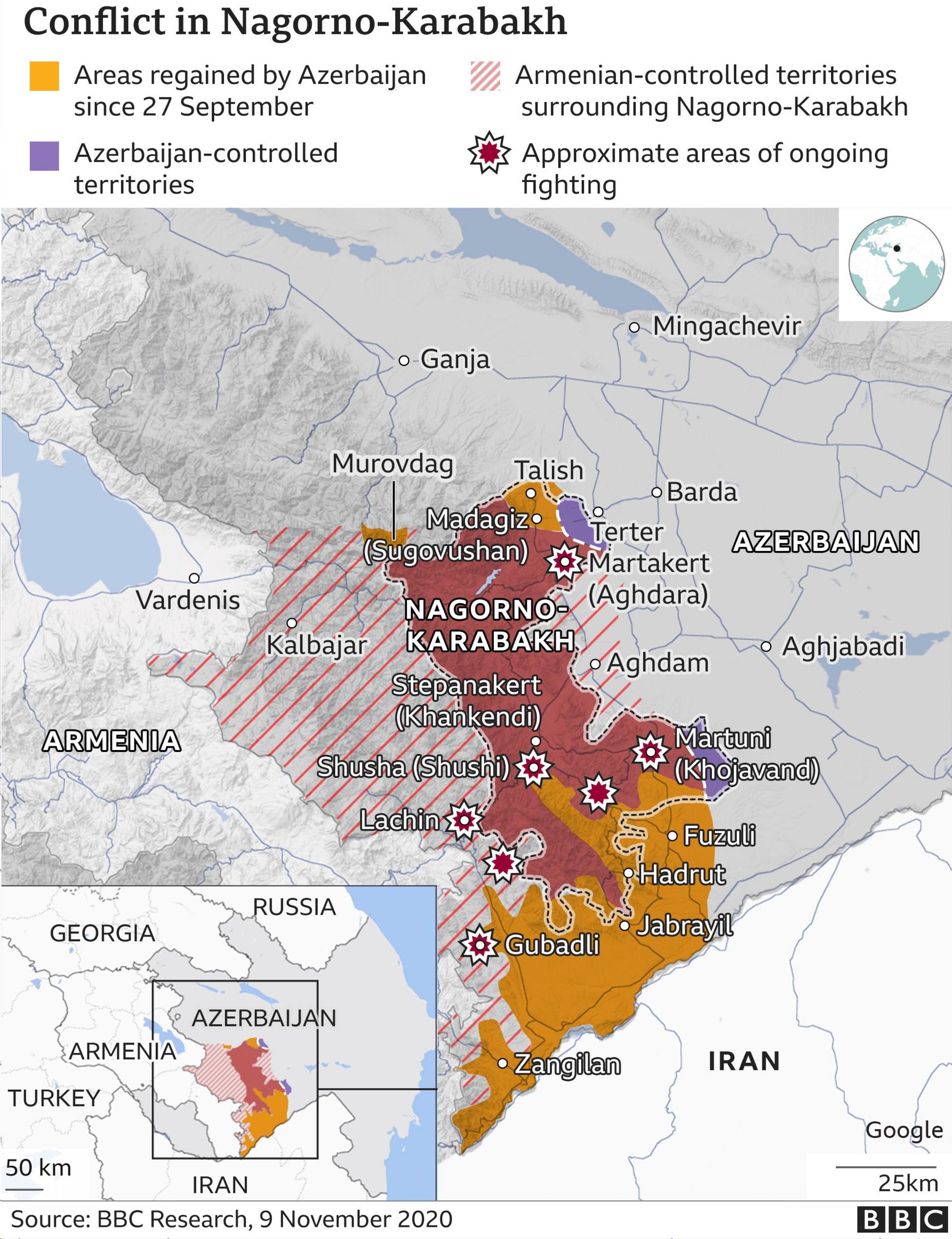 Nagorno-Karabakh conflict map